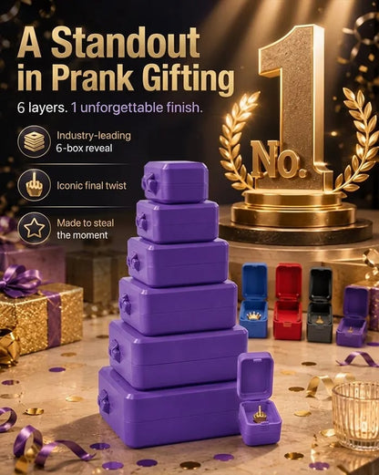 💯🎁 6-Layer Nesting Prank Gift Box | Pick Your Surprise: Middle Finger, Spider or Number 67