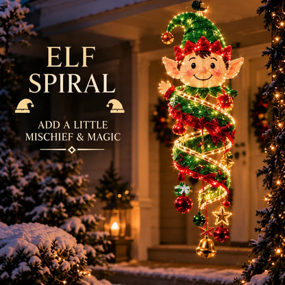 🎅Christmas Magic Spira Hanging LED Light Collection – 9 Festive Designs ✨ | Suspended Glowing Characters with Spiral Lights & Hanging Details for Porches, Windows, Entryways & Holiday Displays