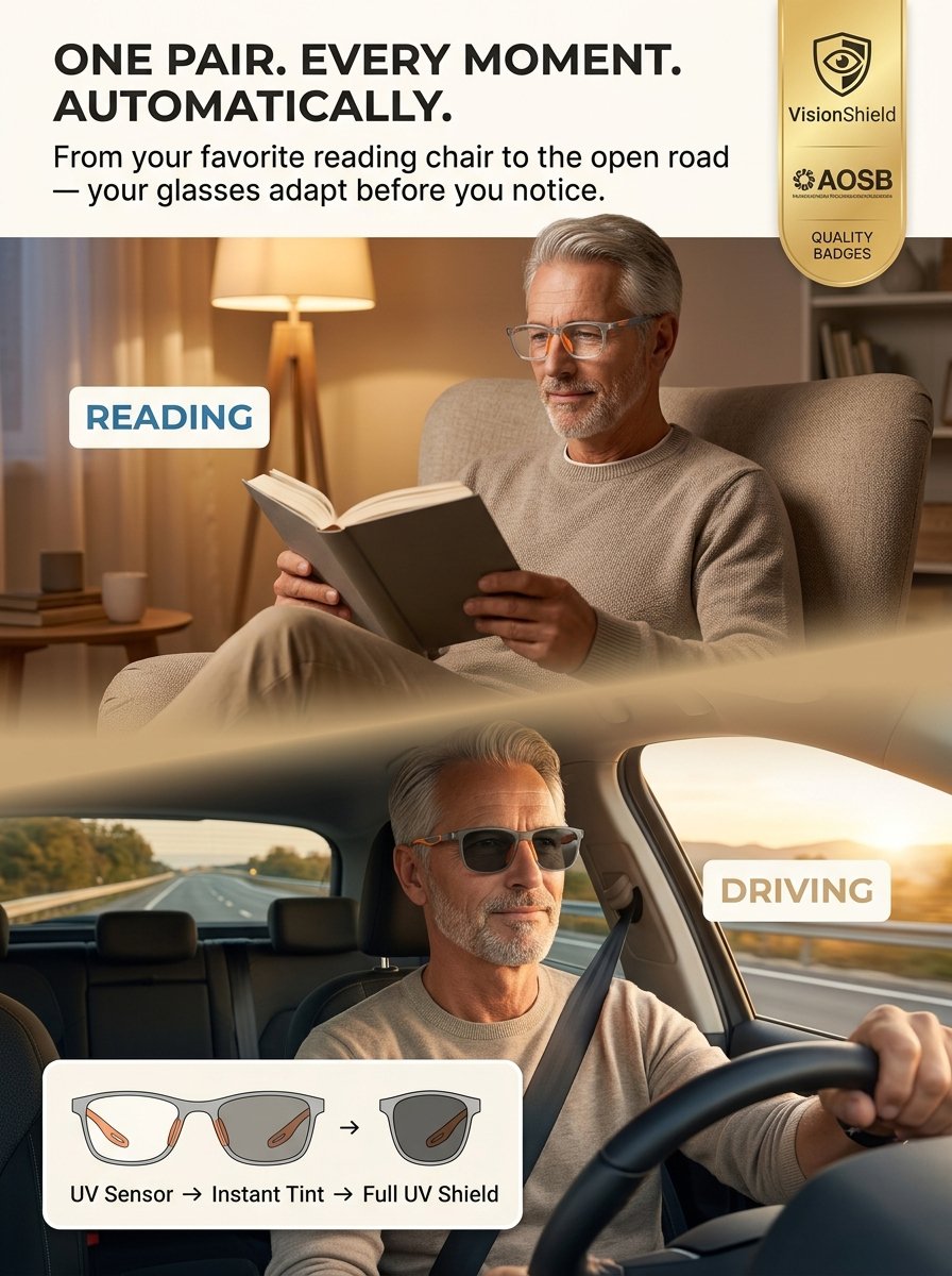 No eye exam needed • Lifetime use • Auto-focus from -10.00D-+10.00D — Multifocal sports glasses