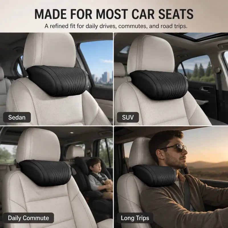 Premium Car Seat Headrest & Lumbar Support Cushion