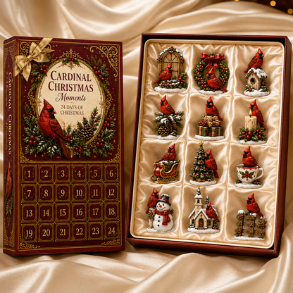 24-Day Cardinal Advent Calendar | Collectible Christmas & Autumn Figurines