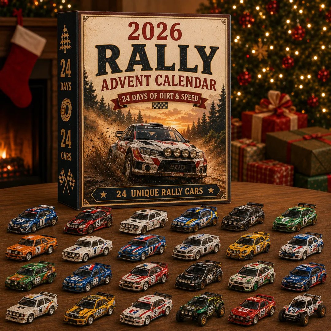 🏎️ 2026 Rally Racing Advent Calendar – 24 Days of Dirt & Speed, 24 Collectible Rally Cars✨