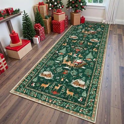🎄Soft Christmas Tree Santa Claus Carpet Runner🔥