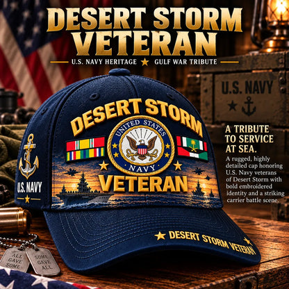 🎖️🇺🇸 Desert Storm 35th Anniversary Veteran Cap – Honoring Service, Brotherhood & Pride | 1991–2026