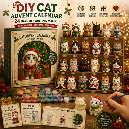 🐱 DIY Cat Advent Calendar 2026 – 24 Days of Painting Magic, Create Your Own Christmas Cat Ornaments