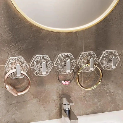 AA Self-Adhesive Hooks 10 Pack, Hex Ripple Heavy Duty Hooks 🚿