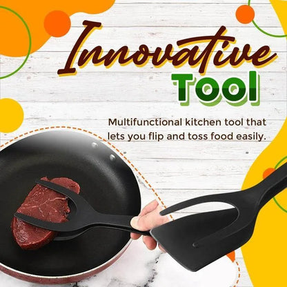 🥘 LIMITED-TIME ! 🍳 2-in-1 Grip Flip Tong – Non-Scratch, Non-Stick, Heat-Resistant ✨