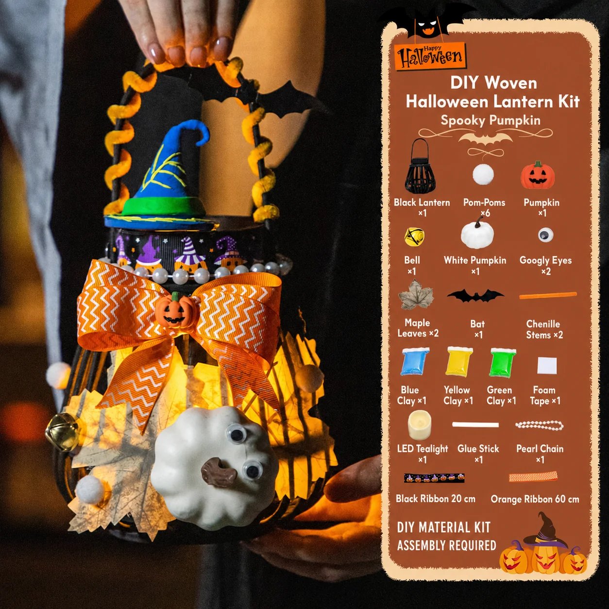 🎉🎃DIY Light-Up Halloween Trick-or-Treat Basket Kit👻 Let Kids Create the Basket They’ll Proudly Carry on Halloween Night! ✨