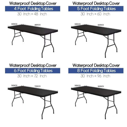 Pack Stretch Fabric Table Top Cap Cover, fits 4ft/6ft/8ft Tables