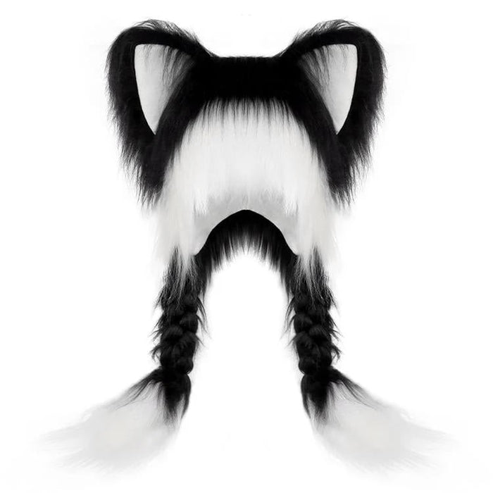 Black white animal ear hat