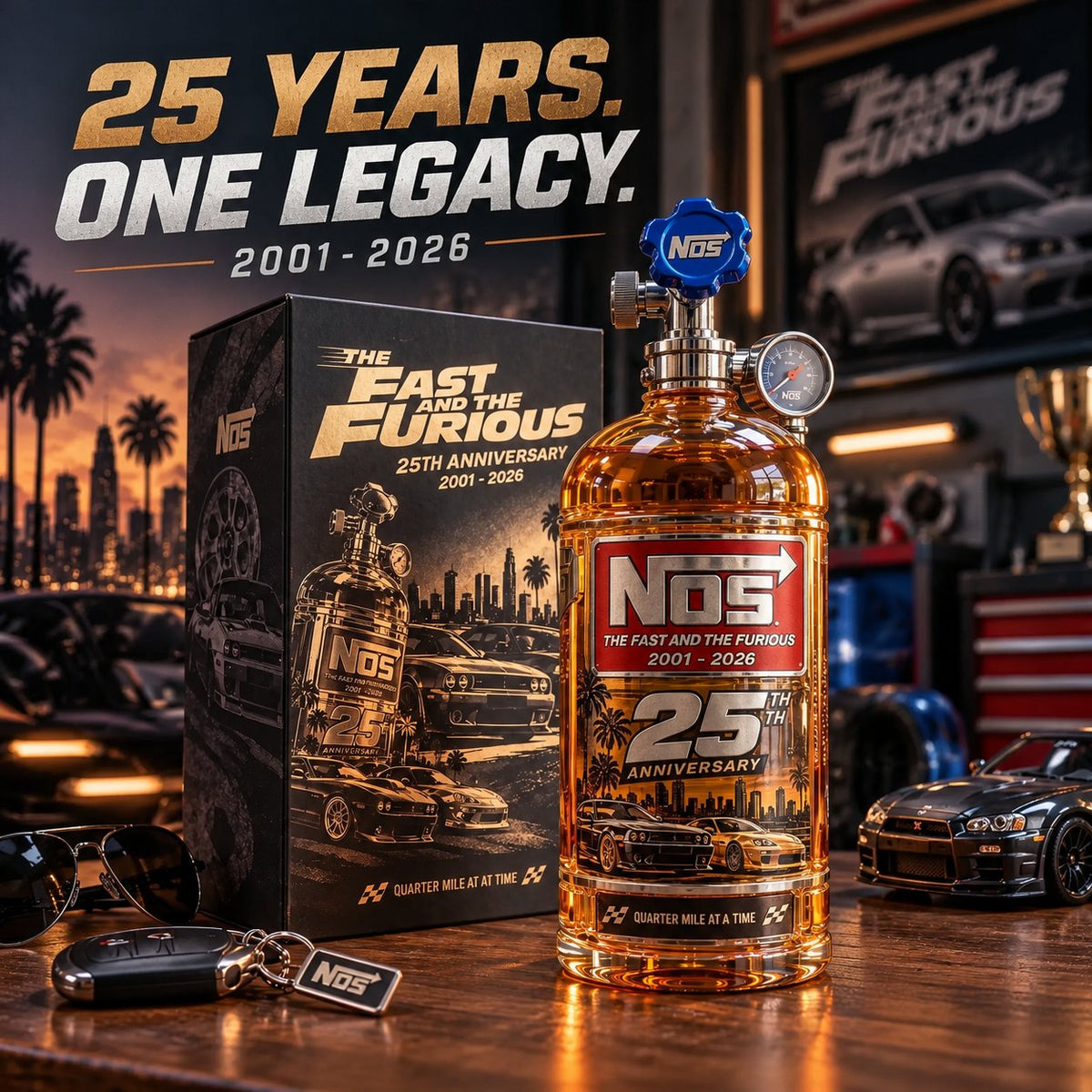 ⏳HOT SALE 49% OFF – 25th Anniversary Street Racing Nitrous Tank Whiskey Decanter with Collector’s Box