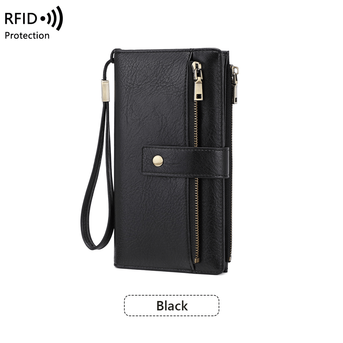 🔥Last Day 49% OFF🔥RFID Blocking Women's Long Wallet: Stylish Solid Leather Clutch (Large Capacity)👛