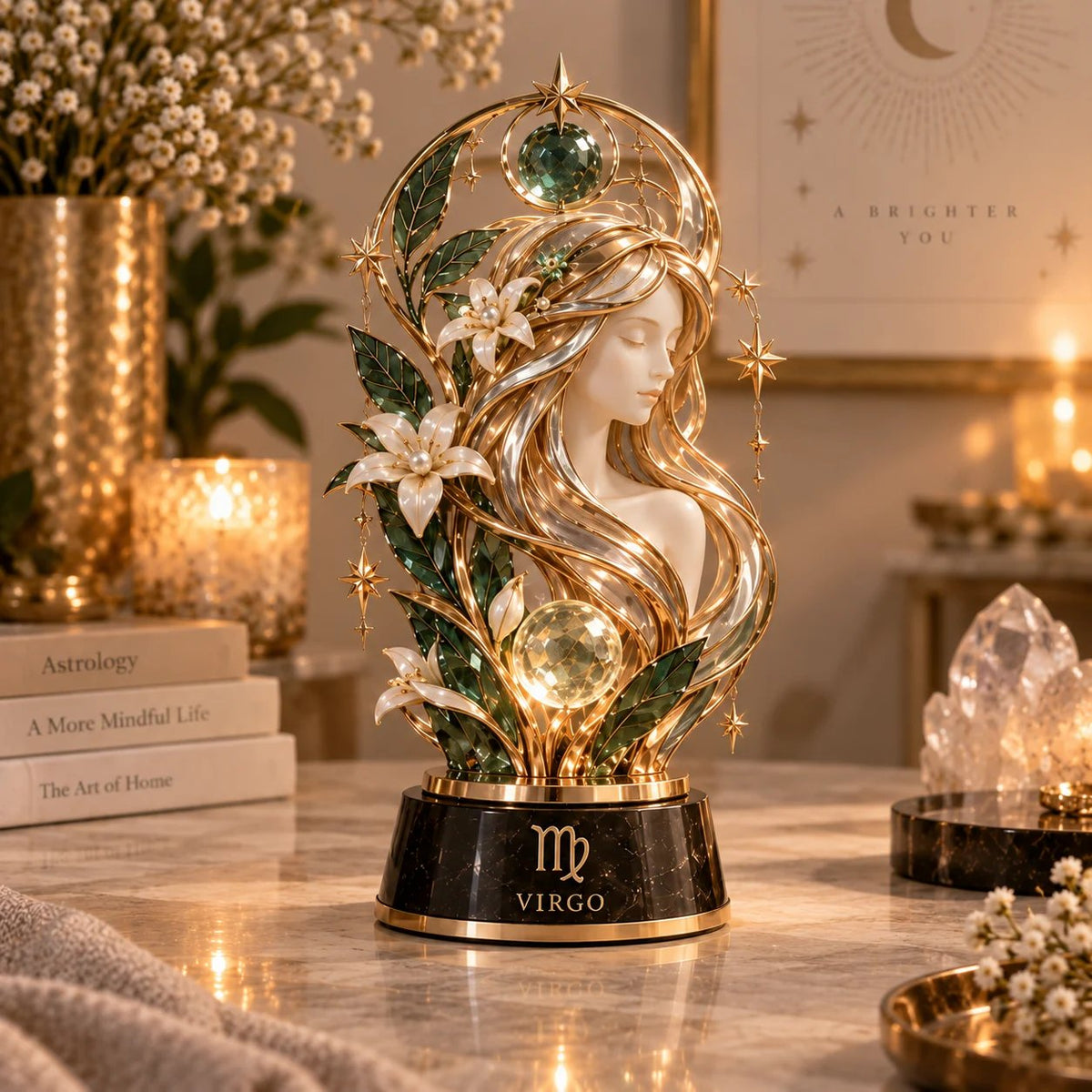 🔥HOT SALE🔥 49% OFF – 🌙 Celestial Zodiac Sculpture | 12 Jewel-Like Zodiac Designs with Golden Details ✨