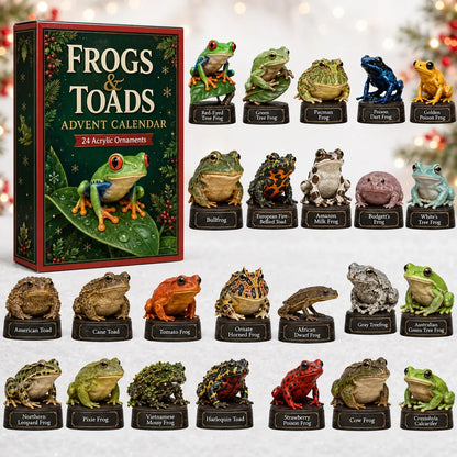 CHRISTMAS KICKOFF 40% OFF - Frogs & Toads Advent Calendar 2026 - 24-Day Festive Countdown, Acrylic Charms Blind Box - Gift For Frogs Lovers