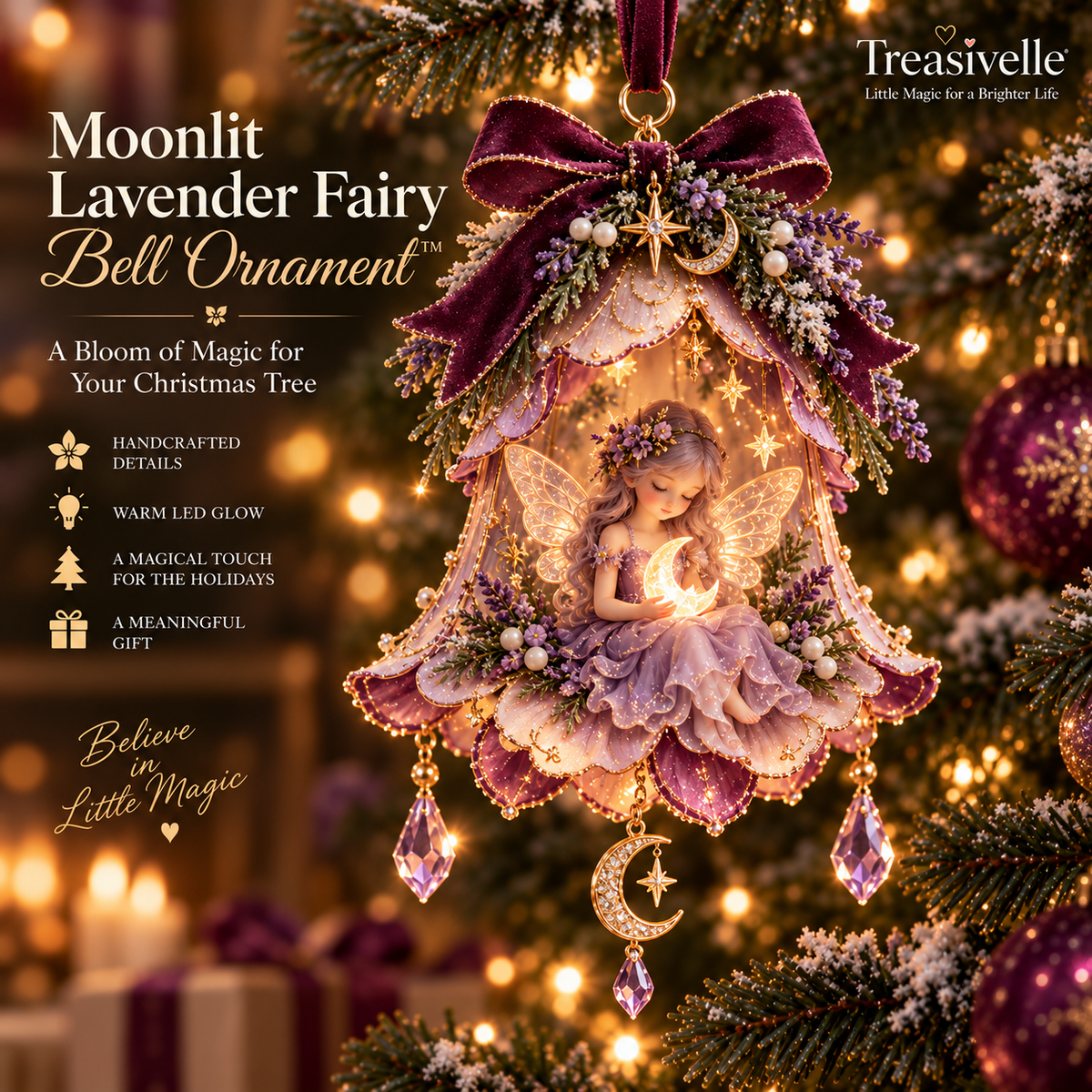 ✨ Enchanted Fairy Bell Christmas Ornament
