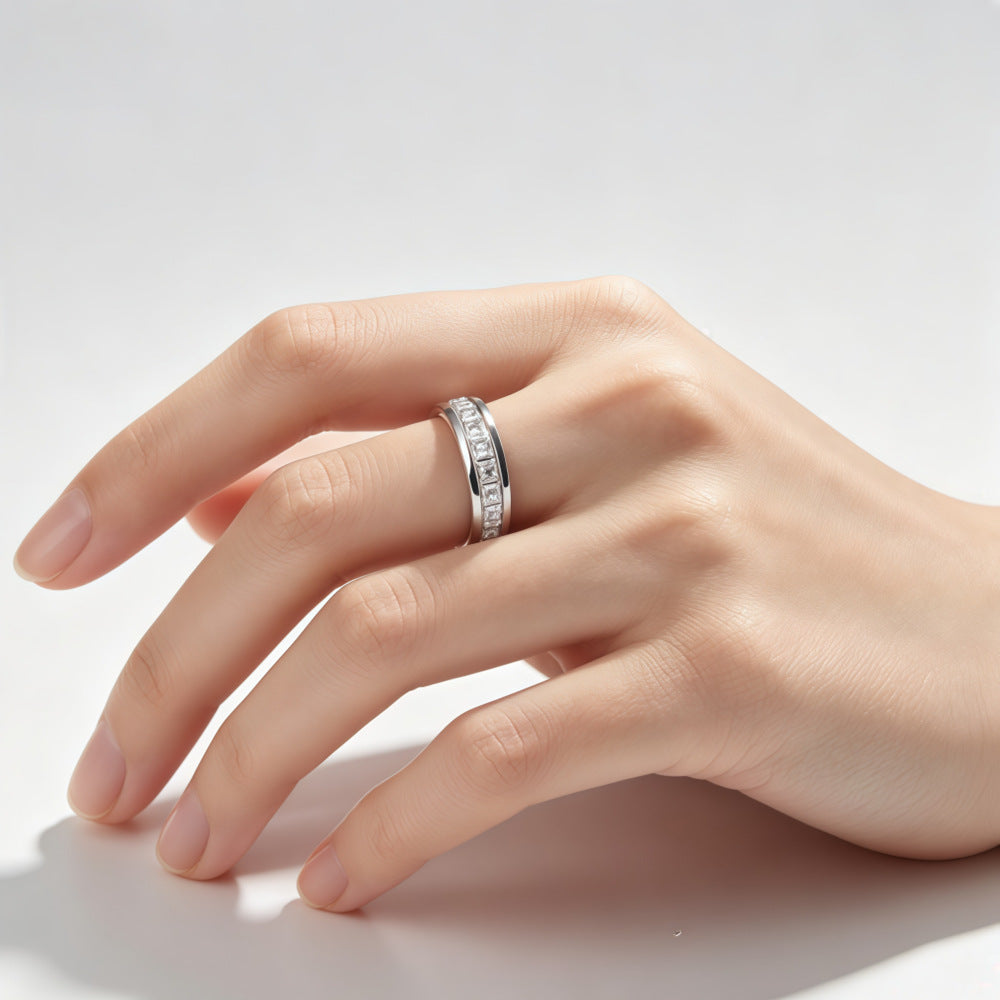 💍Rotating Crystal Ring, Relieves Anxiety, Symbolizes Vows & Luck, Waterproof & Fade-Resistant