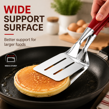 🥩 2-in-1 Stainless Steel Steak Spatula & Food Tongs Clip 🍳