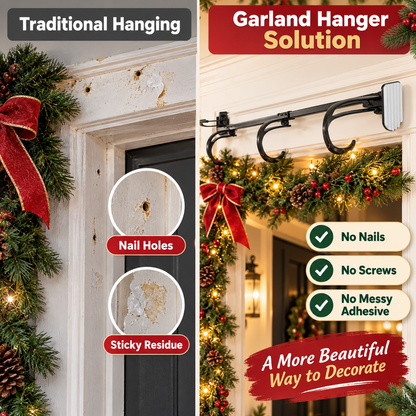 🎄Front Door Garland Hanger – Adjustable, Heavy-Duty Cast Iron Decor Holder