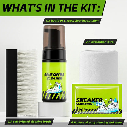 👟 Foam Shoe Cleaning Kit – Sneaker Cleaner With Brush & Microfiber Towel ✨