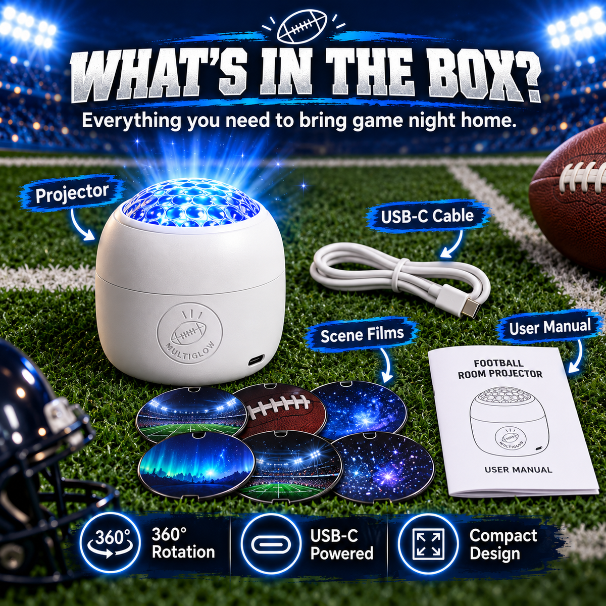 Football Stadium Room Projector – Turn Any Room Into Game Night