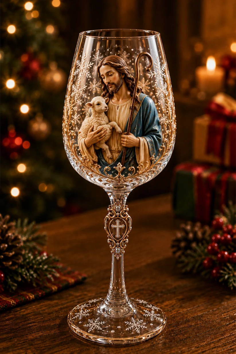 ✝️Faith & Grace 3D Christian Wine Glass Set – Meaningful Faith Gift🎁