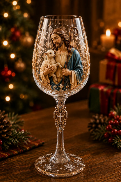 ✝️Faith & Grace 3D Christian Wine Glass Set – Meaningful Faith Gift🎁