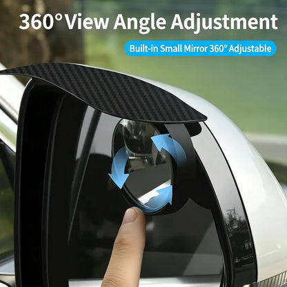 🎁2-in-1 Rearview Mirror Rain Visor with 360° Blind Spot Mirror