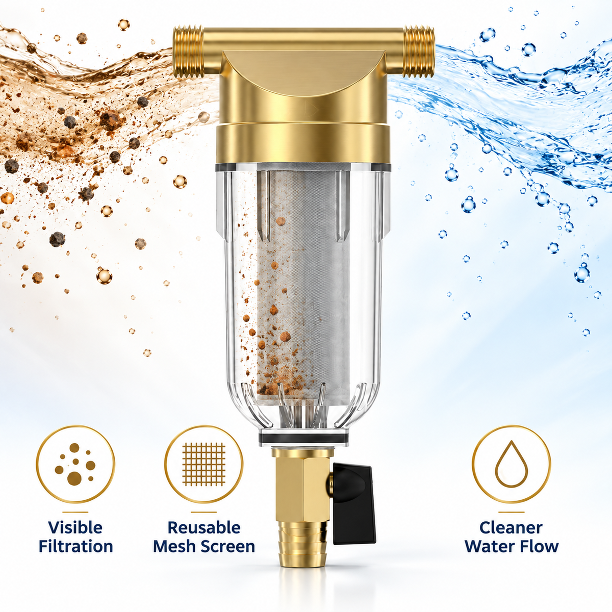 💧 50% OFF Today! Whole House Sediment Water Filter for Cleaner Plumbing & Fresher Daily Water