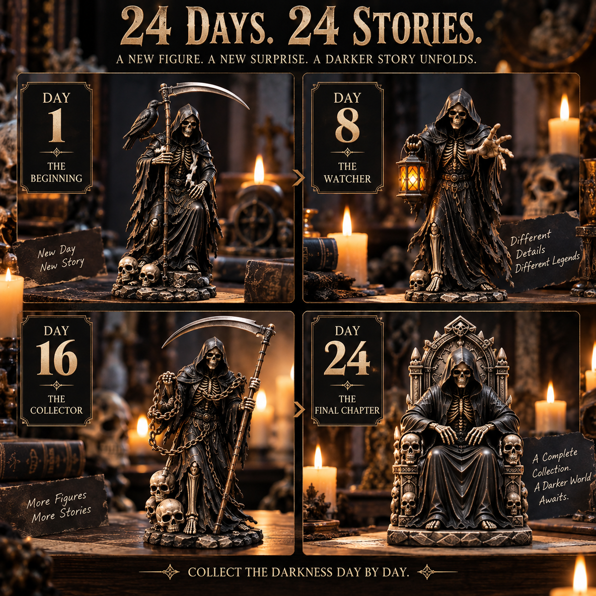 💀 24 Days of Grim Reaper – 24 Dark Legends Collector Figures