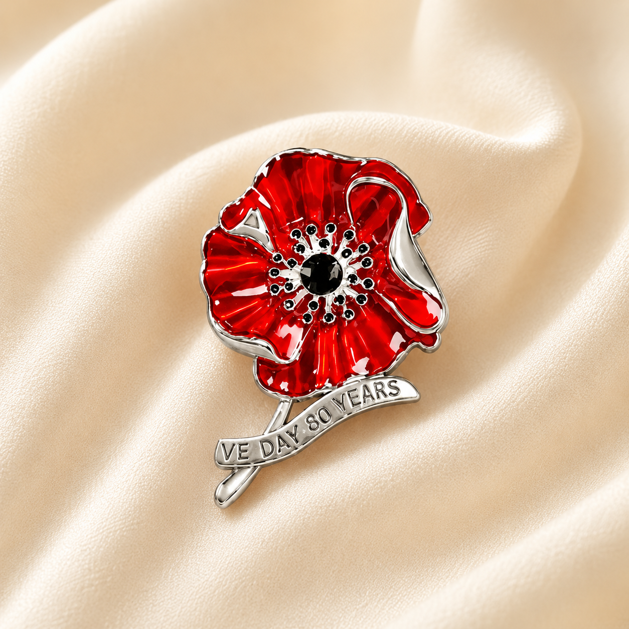 🎁 VE Day 80th Anniversary Poppy Brooch