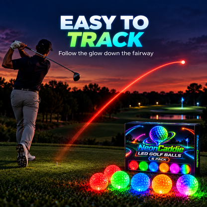 ⛳✨ LED Light-Up Golf Balls – 6-Pack for Night Golf & Evening Play