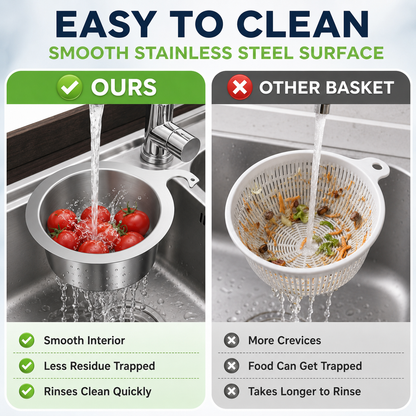 🔥 48% OFF 304 Stainless Steel Hanging Sink Strainer Basket – Rinse, Drain & Prep With Ease
