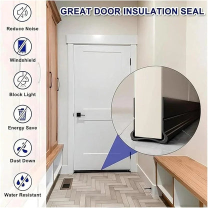 Triple Seal Under Door Draft Stopper – Self-Adhesive Door Bottom Seal for Noise Reduction, Energy Saving & Bug Blocking