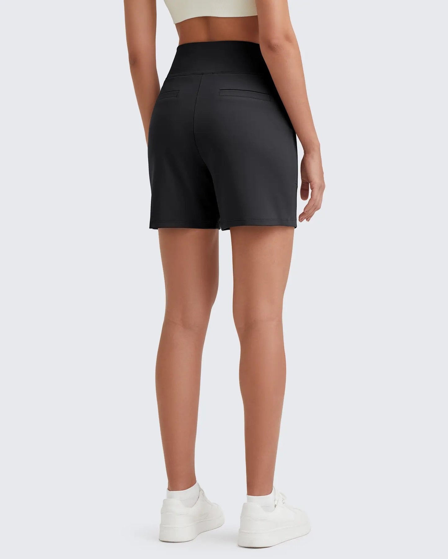 Women's High-Waisted Athletic Bermuda Shorts with Pockets ¨C Running, Yoga, Summer Casual Activewear