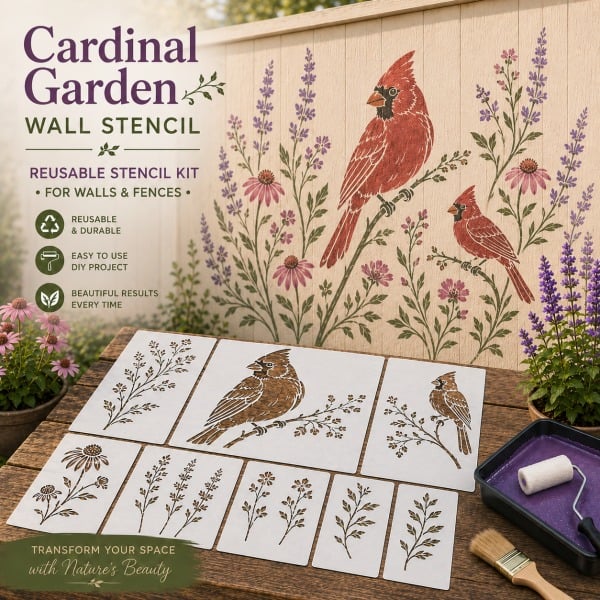 🔥Last Day 49% OFF 🌿Garden Bloom Wall Stencil Kit✨