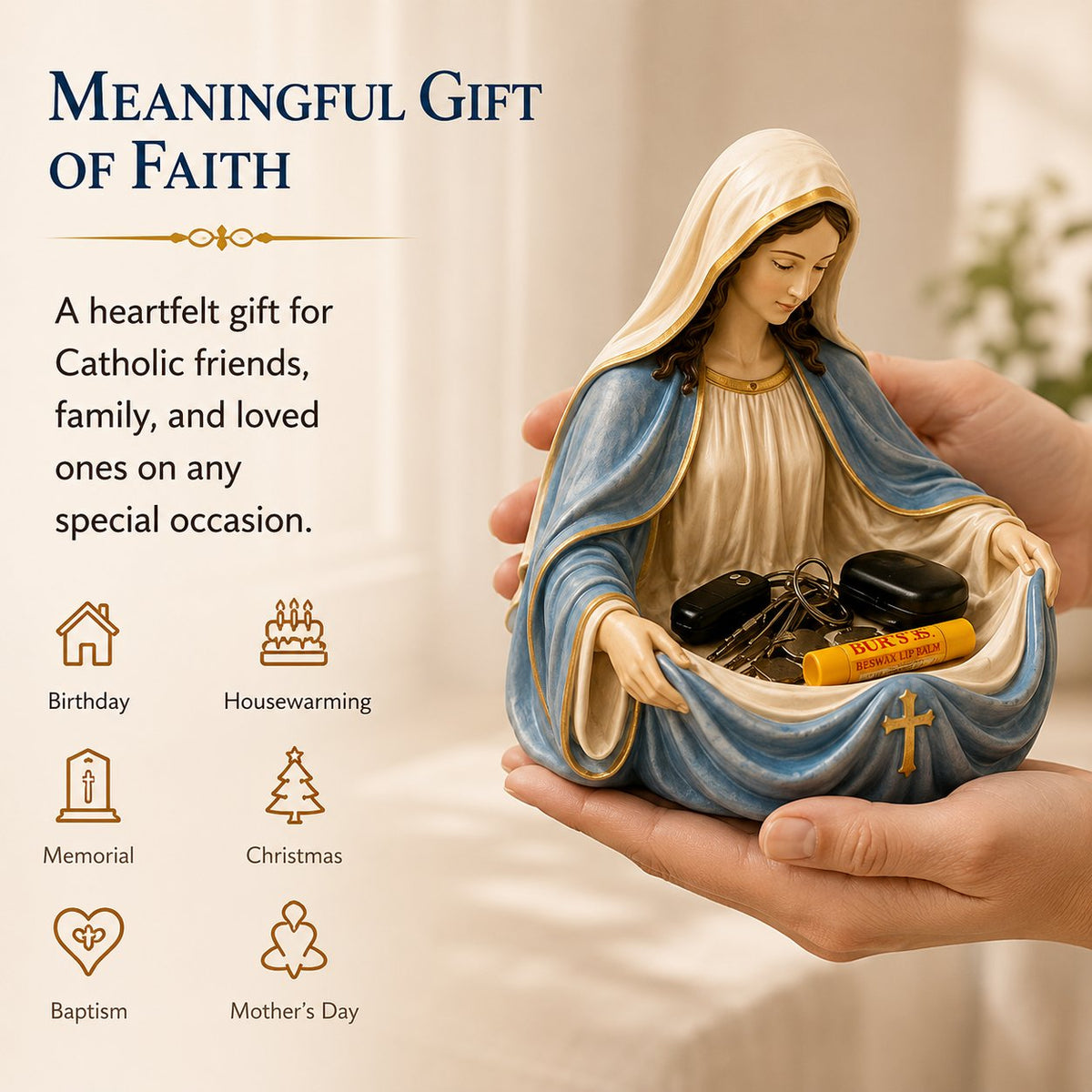 ✝️Handmade Virgin Mary Catch-All Bowl