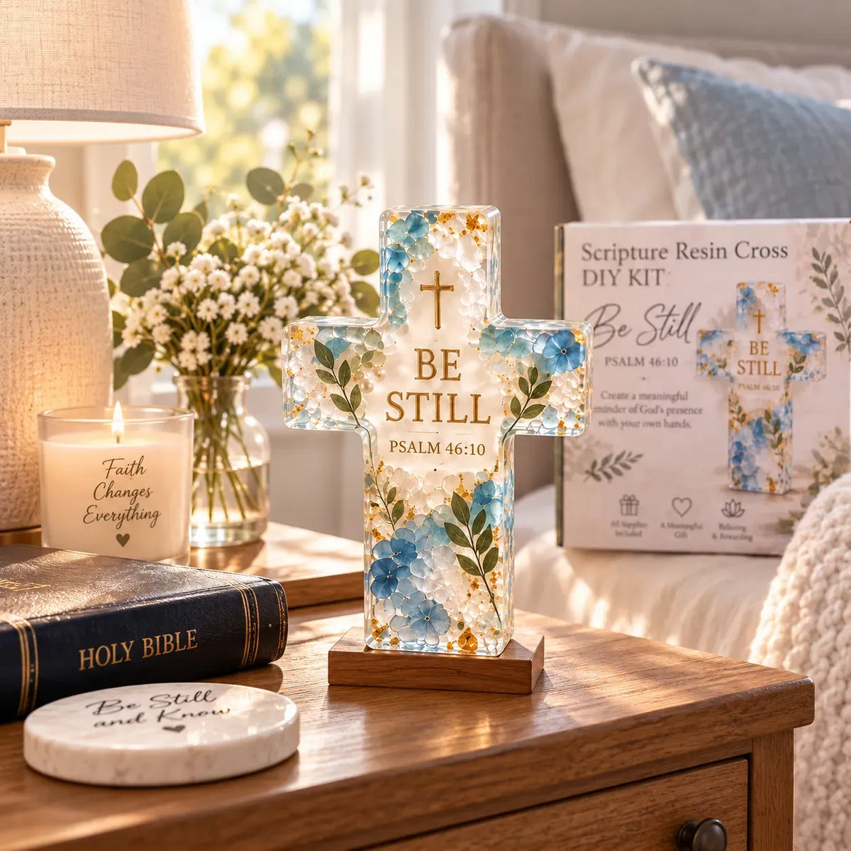Psalms of Comfort &Strength Resin Cross DIY Kit