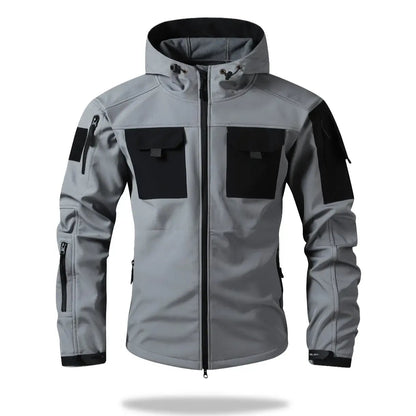 9 Pocket Tactical Hooded Jacket | Slim Fit Fleece Lined Outdoor Coat