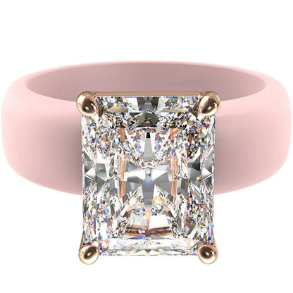 Renfit Silicone Ring – 10×8 mm Emerald Cut CZ