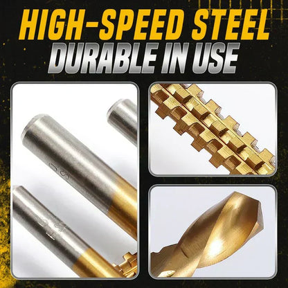 🔧 LIMITED-TIME 50% OFF! ⚙️ Twist Drill Bit Set – High-Speed Steel, Titanium-Coated & Multi-Material Ready 🧰