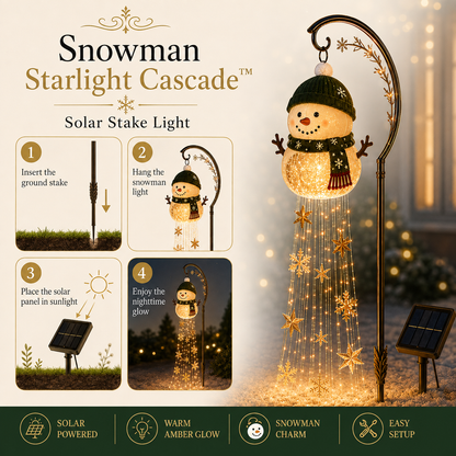 ☃️ Snowman Sparkle Cascade™ Solar Garden Light