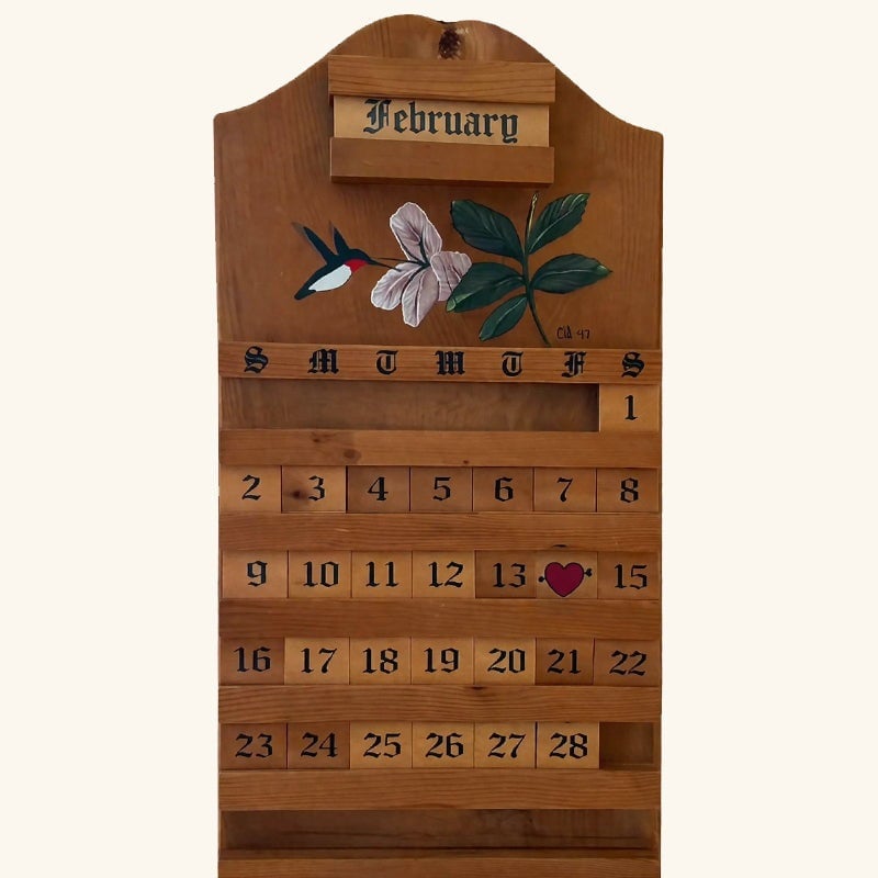 🎉🎄 Festive Wooden Perpetual Calendar