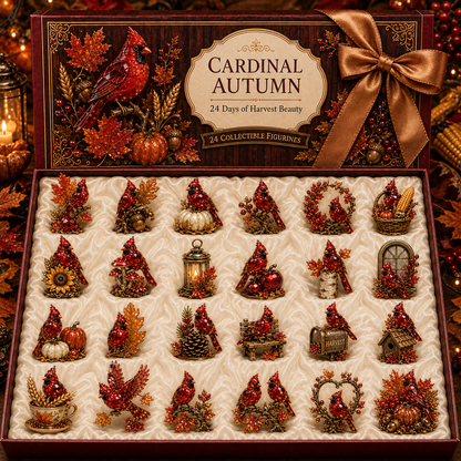 24-Day Cardinal Advent Calendar | Collectible Christmas & Autumn Figurines