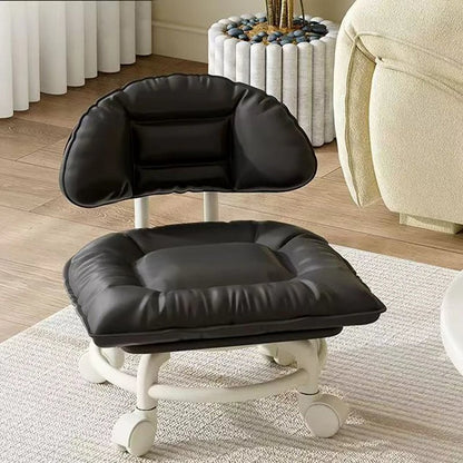 Rolling Low Stool with Backrest – Padded seat & silent casters – Perfect for workshops, garages or studios – comfortable and mobile 🛠️✨