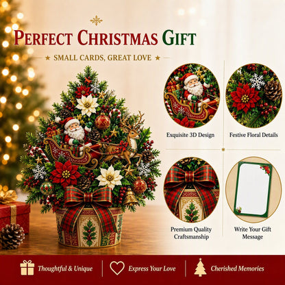 🌲 Pop-Up 3D Christmas Tree Card ✨ Turns Into Freestanding Festive Table Decor