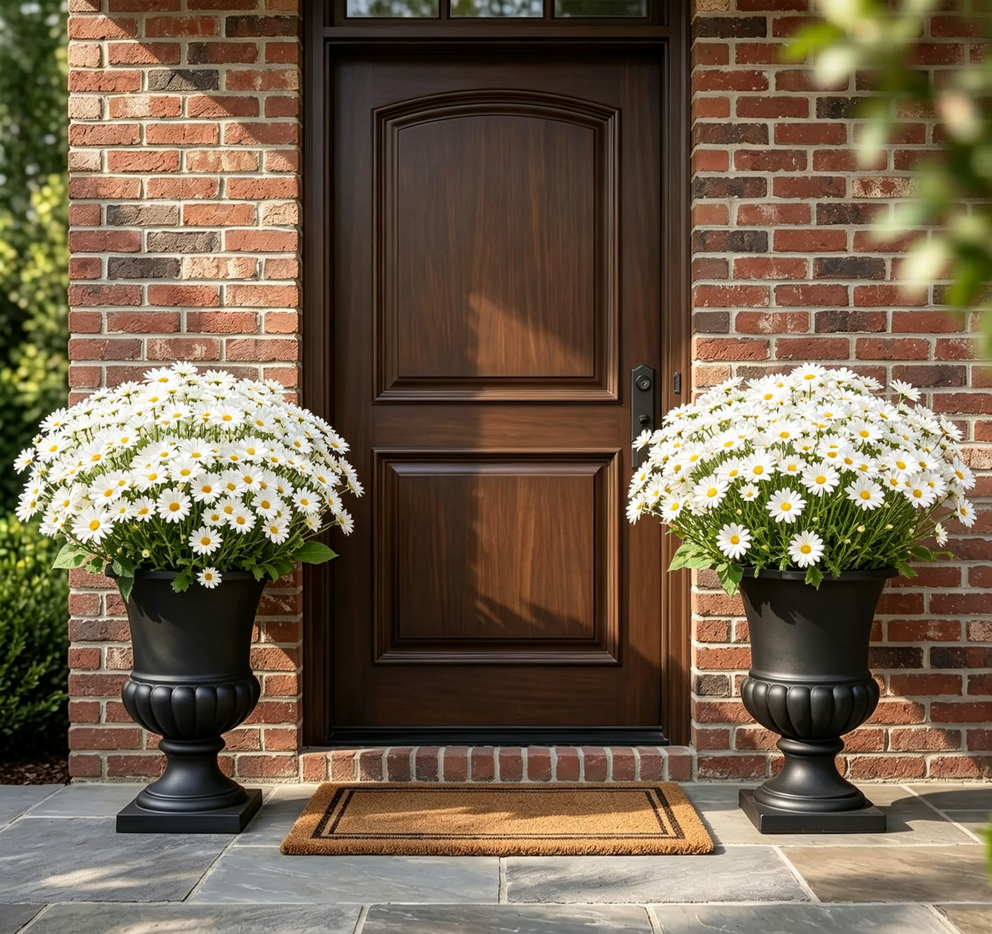 Artificial Outdoor Sunset Mums Flowers - UV resistant, Waterproof, Windproof