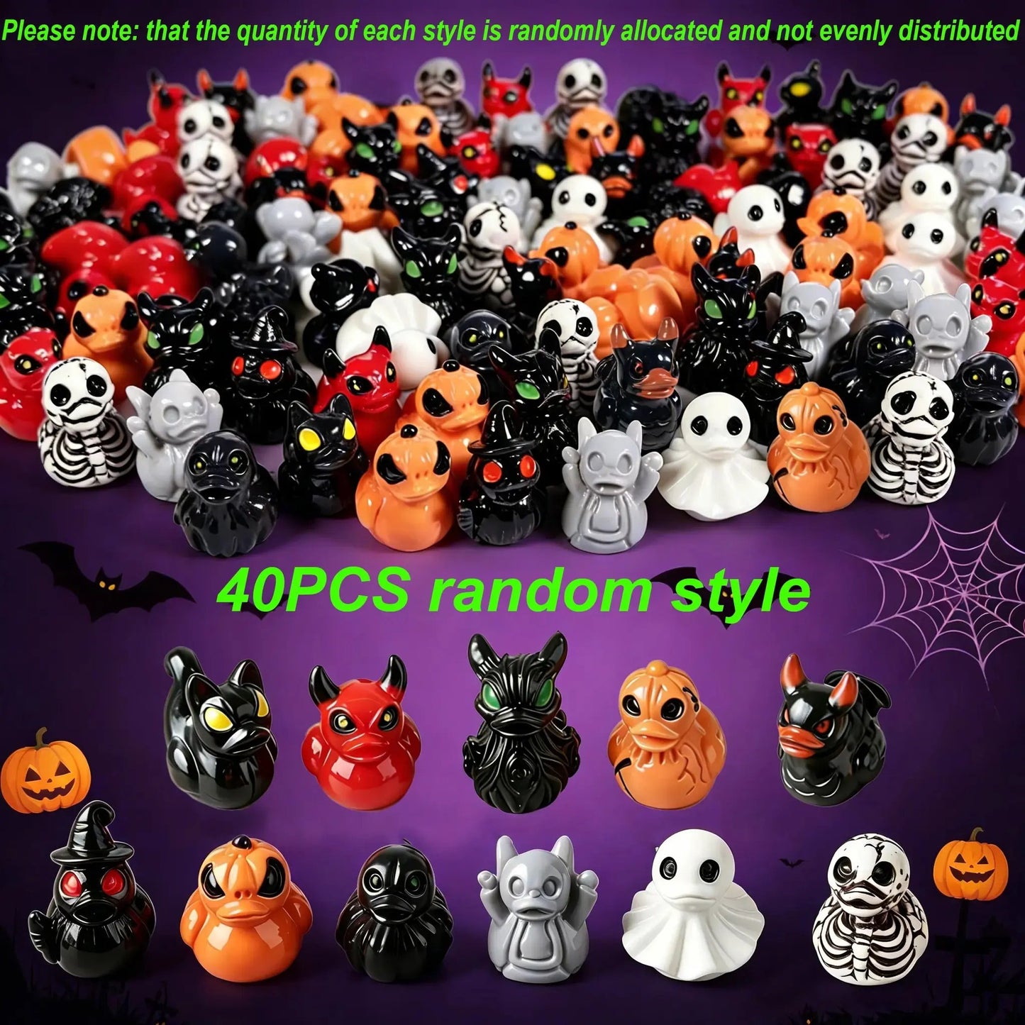 Mini Devil Ghost Skull Resin Ducks – Cute Spooky Halloween & Christmas Desktop Decor