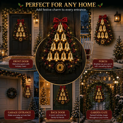 🔔 Christmas Bell Cascade Doorbell– Light-Up Holiday Chime Door Decor 🎄