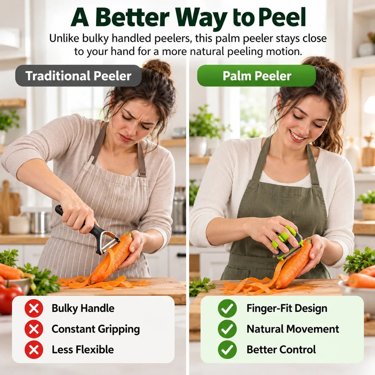 Palm Vegetable Peeler – Comfortable Finger-Fit Design
