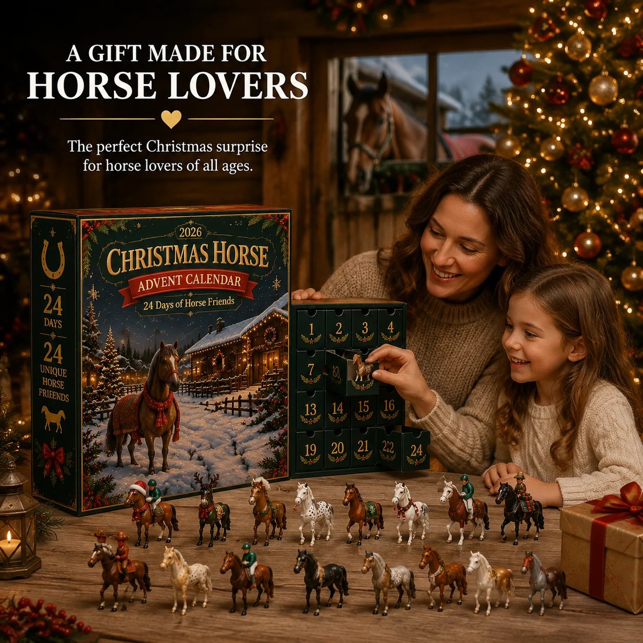 🐴 LAST DAY 49% OFF – 24 Days of Horse Friends Advent Calendar | 24 Unique Collectible Horse Figures & Equestrian Surprises for a Magical Christmas Countdown 🎄✨